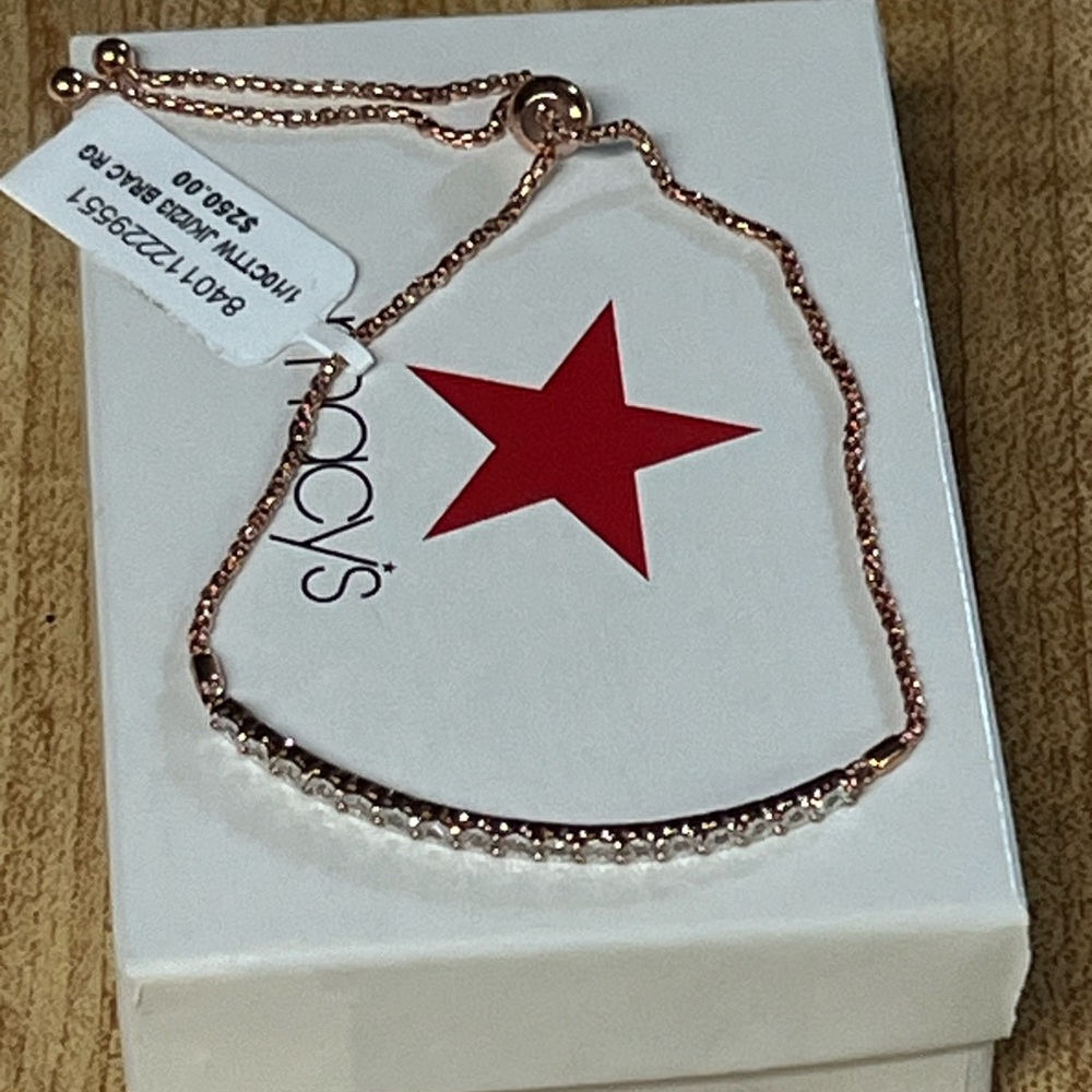 Diamond Bolo Bracelet 14k Rose Gold-Plated Sterling Silver - Picture 4 of 10
